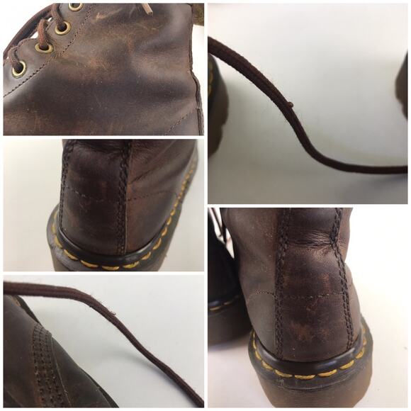 Vintage 90s Doc Dr Martens 1460 Style Leather Made in England Round Logo Boots - Picture 13 of 15